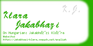 klara jakabhazi business card